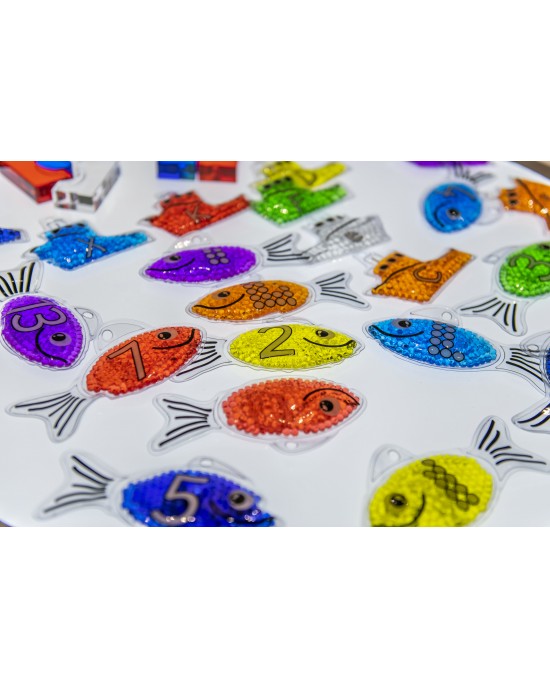 Rainbow Gel Number Fish - Pk21