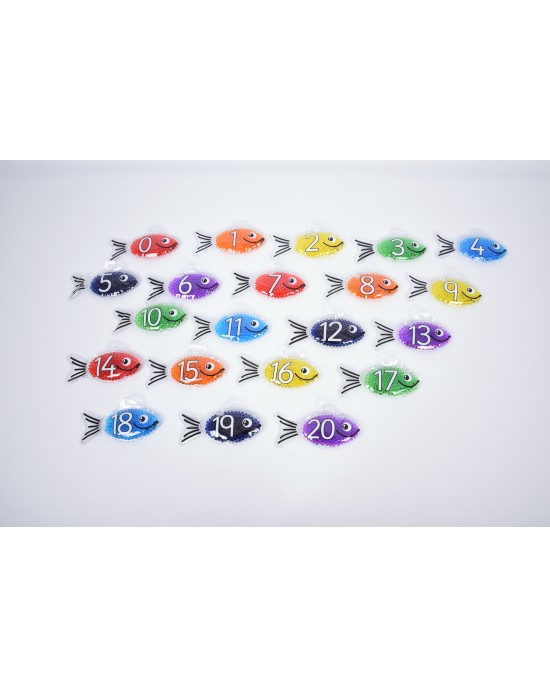 Rainbow Gel Number Fish - Pk21