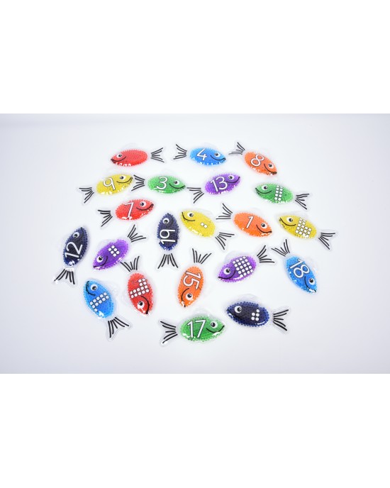 Rainbow Gel Number Fish - Pk21