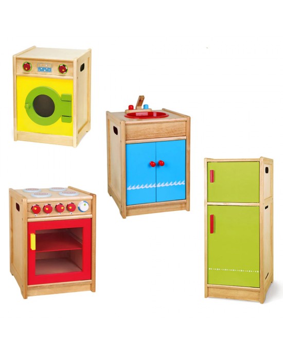 Wooden Play Kitchen (4 piece set)