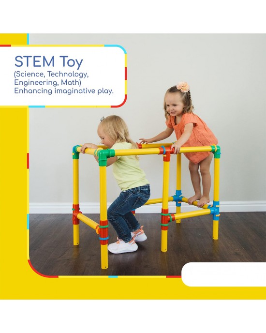 Meggo Tubes Super School Set - The Ultimate Kids STEM Toy Set (440 pcs)