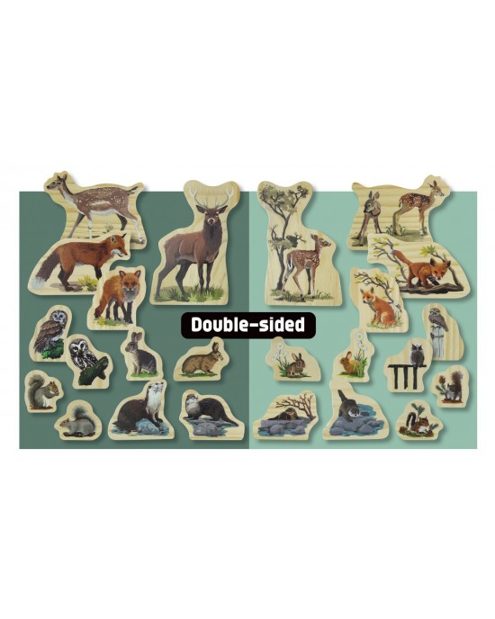 Woodland Animal Families Wooden Characters 