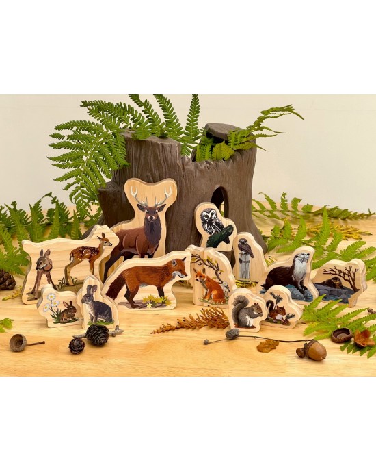 Woodland Animal Families Wooden Characters 