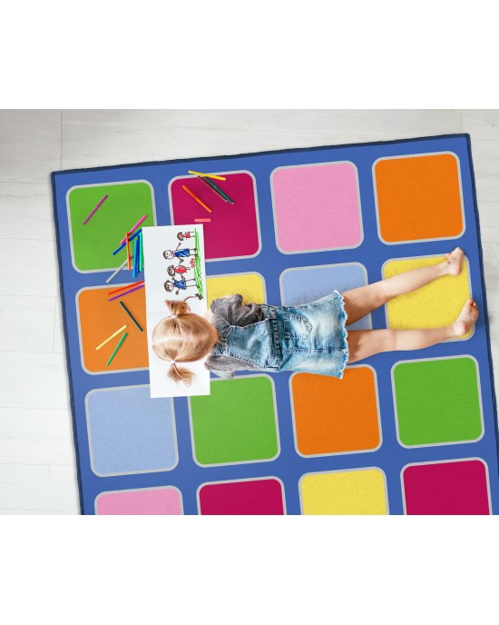 Multi Coloured Squares Mat (200x200cm)