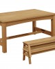 O/D Hardwood Table + Bench Set