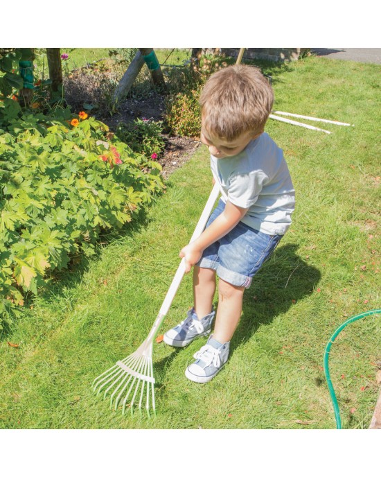 Lond Handle Leaf Rake + Brush