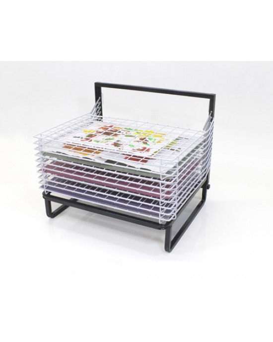 10 SHELF SPRING LOADED FLOOR DRYING RACK