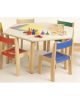 Premium Hexagonal Table + 6 Wooden Chairs Set, 3-5 Years