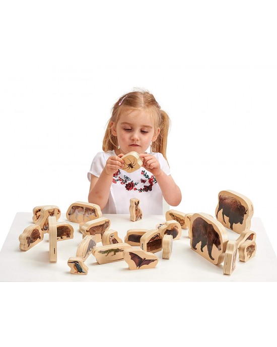 Wooden Forest Animals Blocks 12M+