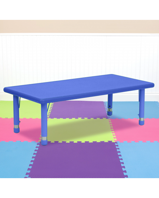 Rainbow Height Adjustable Rectangular Table (Blue)