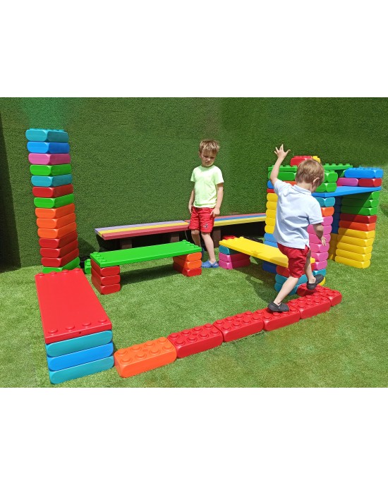 MEGGO Blocks Basic Set (53pcs) (XL BLOCKS) (Plus 4 Shelves)