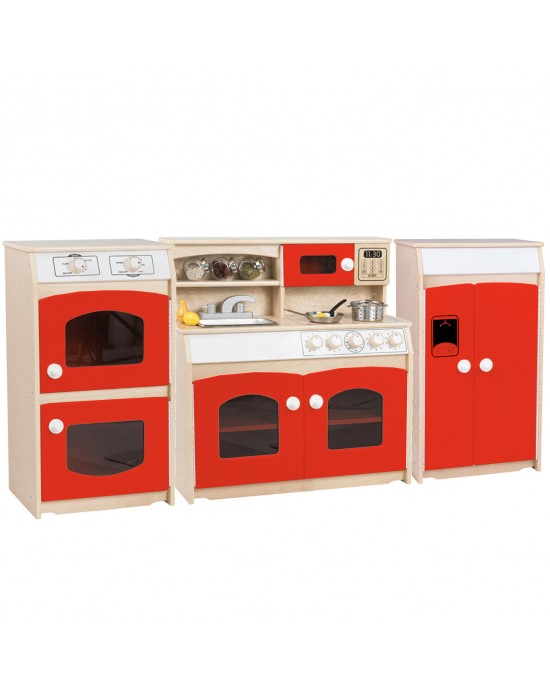 Red 3 Piece Kitchen Set  (Medium)