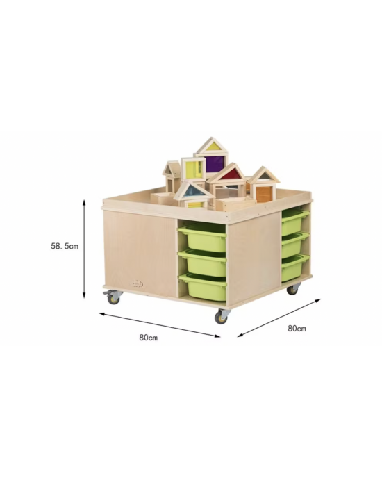 Kids Multi-function Activity Play Table With 12 Storage Box