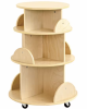 Kids Rotating Wooden Display Bookcase With Castors