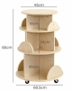 Kids Rotating Wooden Display Bookcase With Castors