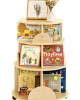 Kids Rotating Wooden Display Bookcase With Castors