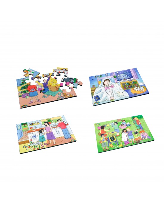 Set of 4 Emotion Puzzles 12 pcs (set1)