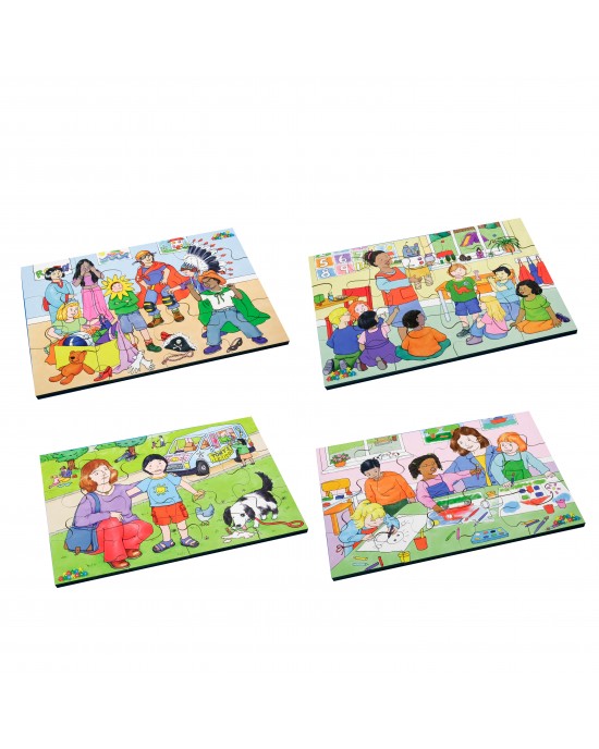 Set of 4 Emotion Puzzles 12 pcs (Set2)