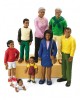 African American Family Block People - Set Of 8