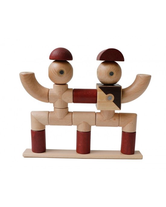 Magschool - 24 Pieces Wooden People Builder