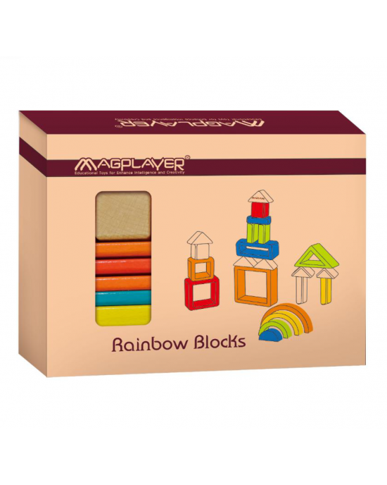 Magschool - 22 Pieces Wooden Blocks and Arches Set