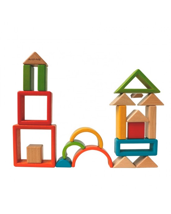 Magschool - 22 Pieces Wooden Blocks and Arches Set