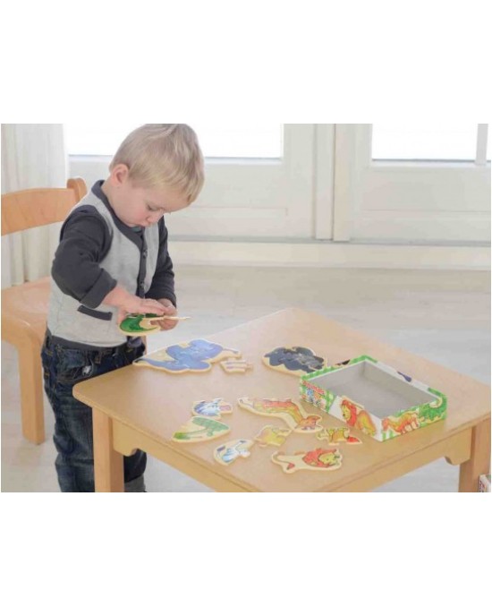 Wooden Learning Puzzles - Multibuy Set (Dinosaurs, Animals, Insects, Farm)