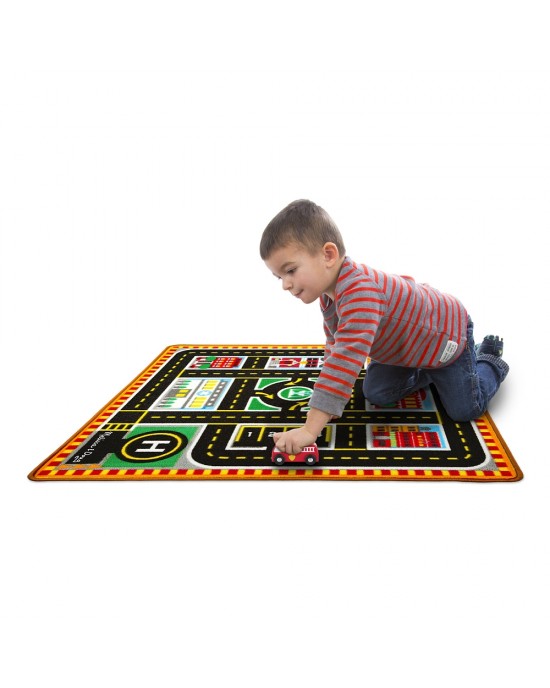 Round The City Rescue Rug & Vehicle Set