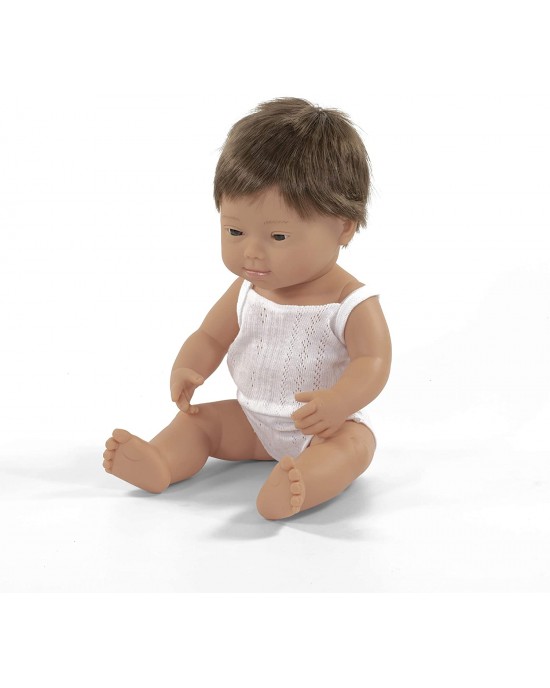 BABY DOLL CAUCASICAN BOY WITH DOWN SYNDROME 38 CM