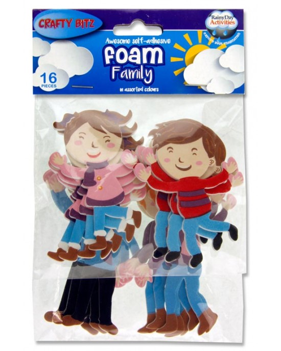 CRAFTY BITZ PKT.16 FOAM STICKERS - FAMILY