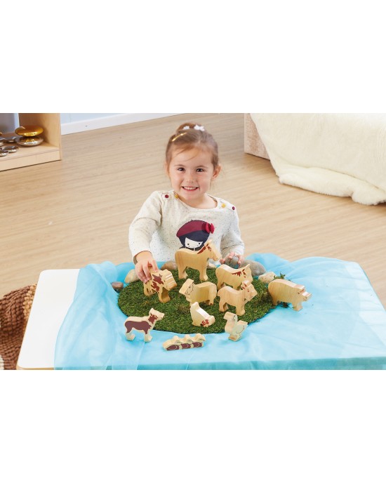 Wooden Farm Animals 10pk