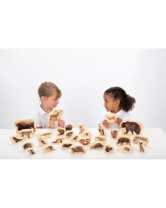 Wooden Forest Animals Blocks 12M+