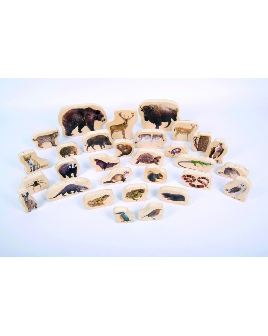 Wooden Forest Animals Blocks 12M+