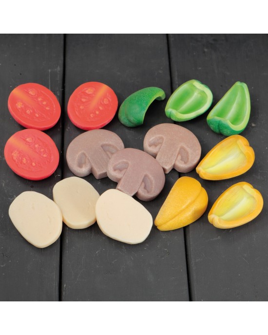 Pizza Toppings – Sensory Play Stones (set of 15)